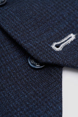 Caridi - Marinblå väst i tweed för män
