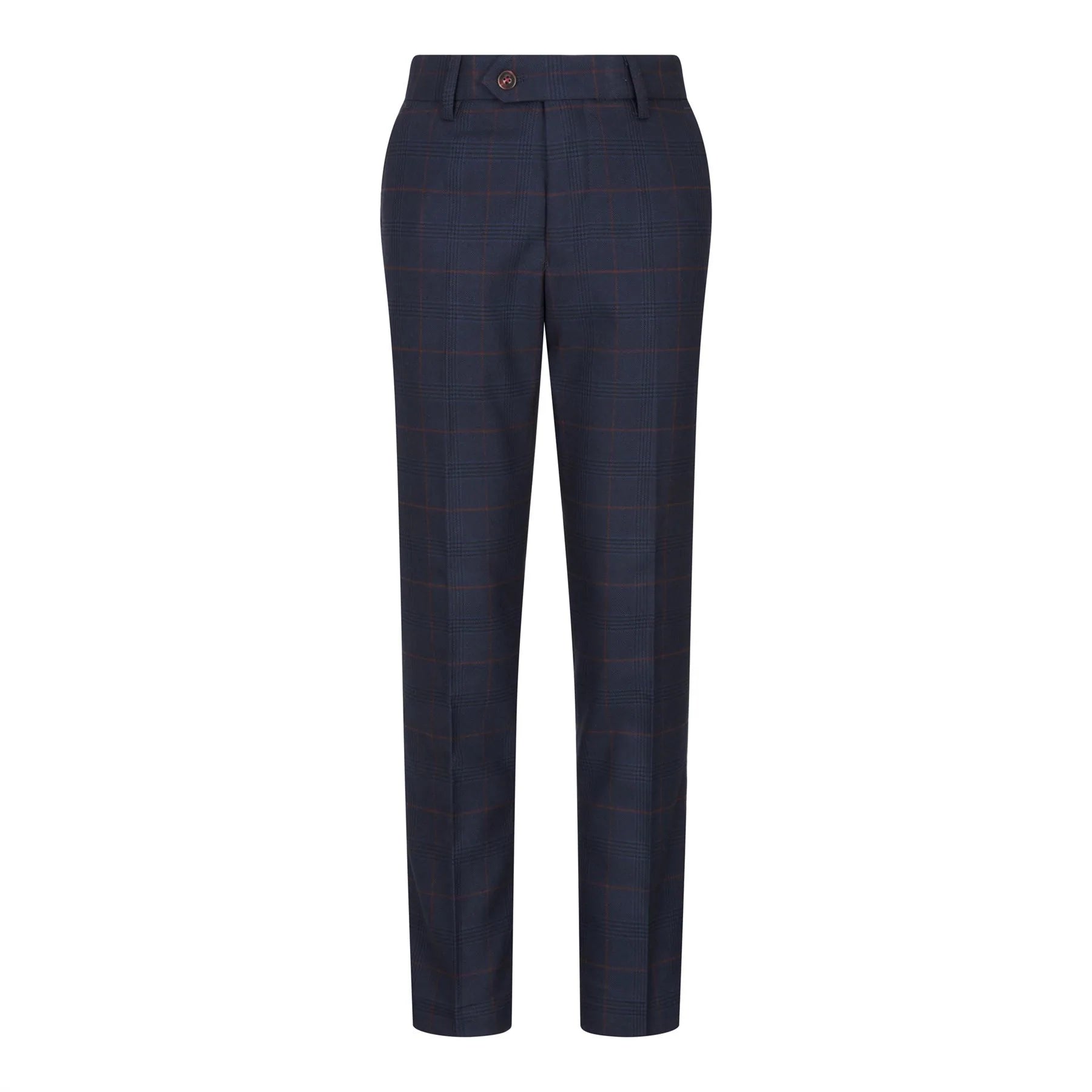 Pojkar Marinblå Rutig 3-delad Kostym Röd Edinson Marc Darcy Klassisk Vintage Bröllop