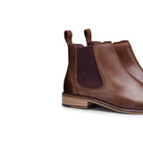 Herr Chelsea Dealer Boots i äkta läder, slip-on, smart casual, retro, vintage, blinders, klassisk