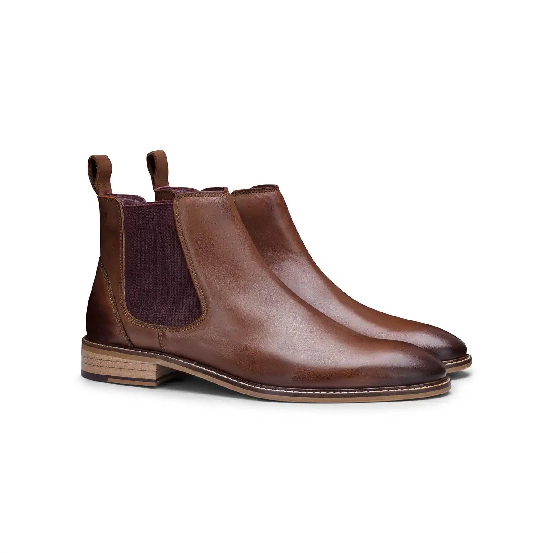 Herr Chelsea Dealer Boots i äkta läder, slip-on, smart casual, retro, vintage, blinders, klassisk