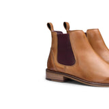 Herr Chelsea Dealer Boots i äkta läder, slip-on, smart casual, retro, vintage, blinders, klassisk