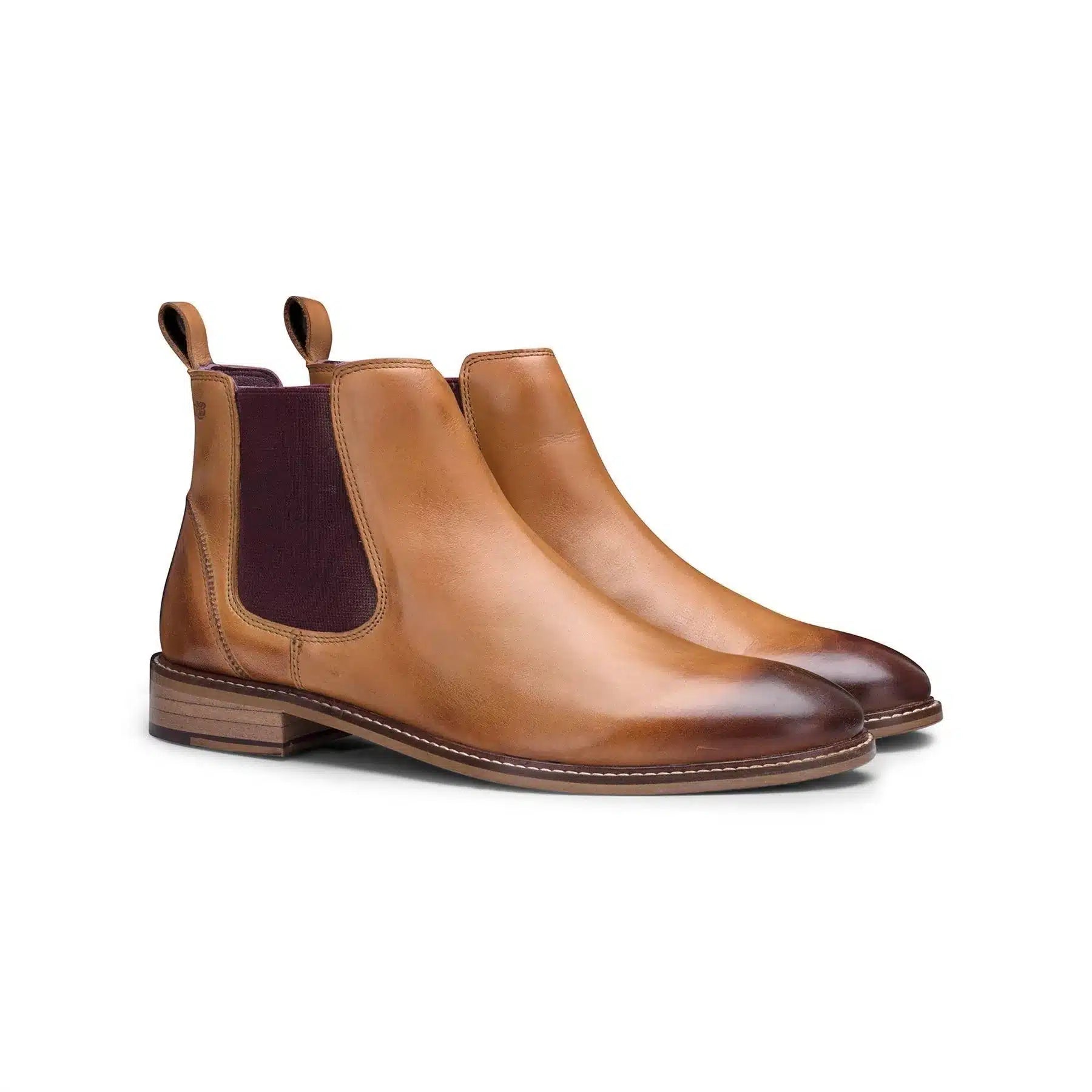 Herr Chelsea Dealer Boots i äkta läder, slip-on, smart casual, retro, vintage, blinders, klassisk