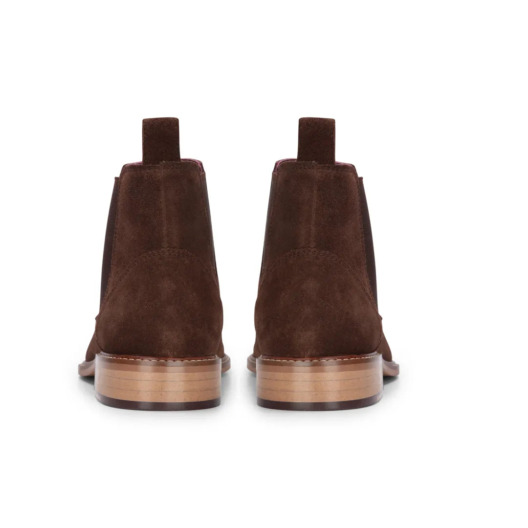 Bruna slip-on Chelsea-stövlar i mocka för män