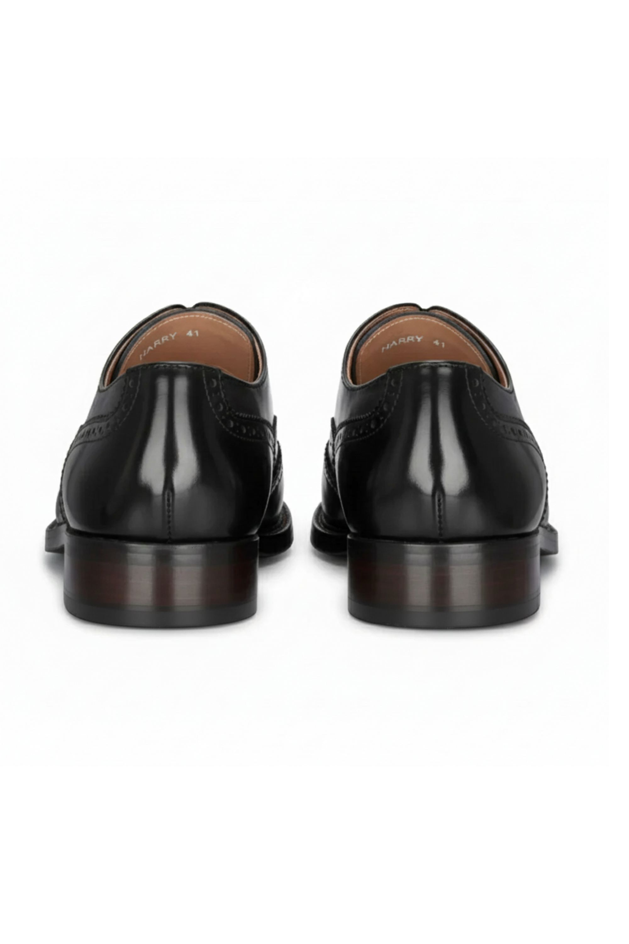 Harry - Herrskor i svart lackläder med brogues