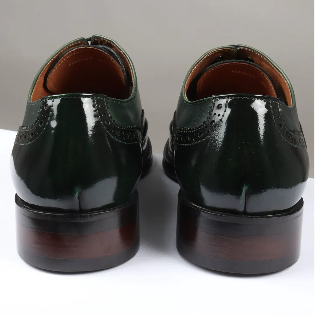 Harry - Herr Gröna Brogues i Lackläder