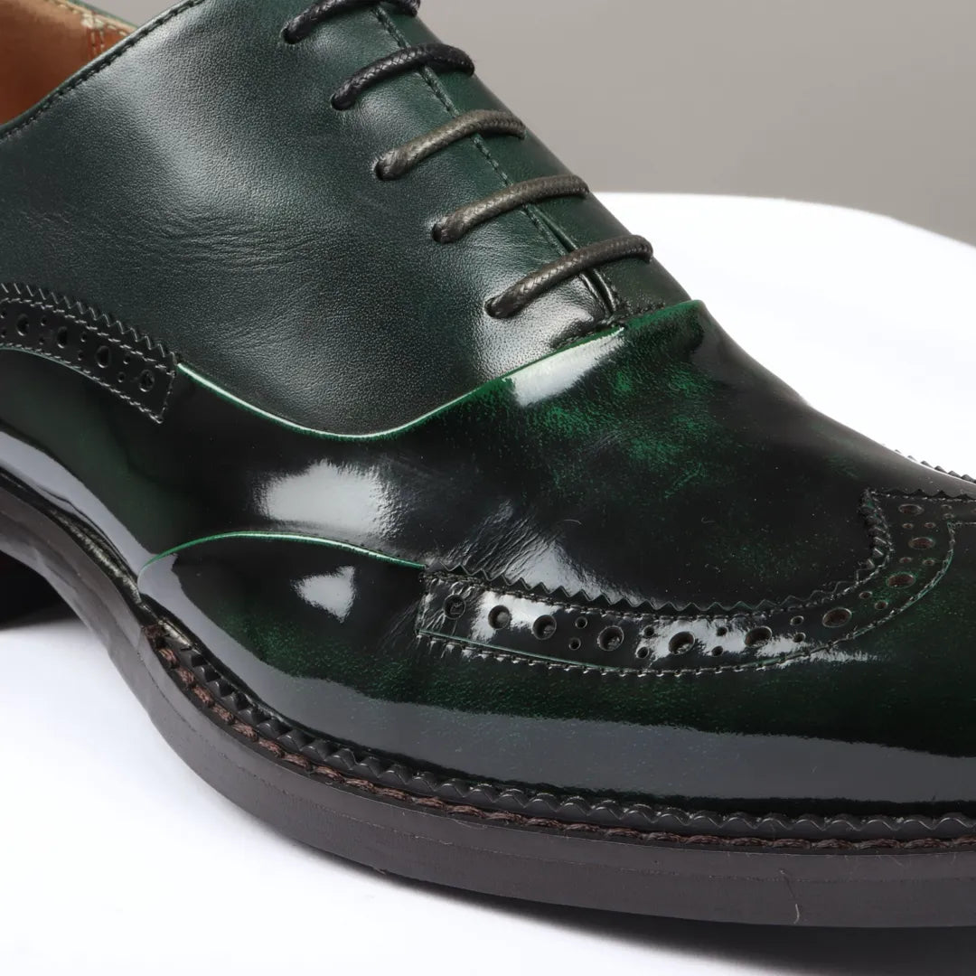 Harry - Herr Gröna Brogues i Lackläder