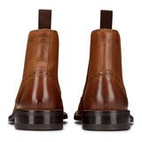 Herr Slip-On Äkta Läder Brogue Stövlar Bruna Bruna Klassiska Eleganta Formella London
