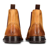 Herr Slip-On Äkta Läder Brogue Stövlar Bruna Bruna Klassiska Eleganta Formella London