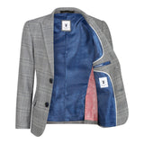 Pojkar Marc Darcy 3-delad kostym Grå Prince of Wales Blårutig Vintage Retro