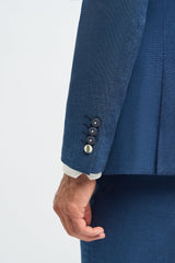 Blå sommarkostym i linne för män