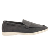 Herr Grå Slip On Loafers i Mocka med Comfort Fit