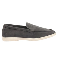 Herr Grå Slip On Loafers i Mocka med Comfort Fit