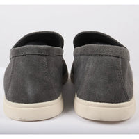Herr Grå Slip On Loafers i Mocka med Comfort Fit