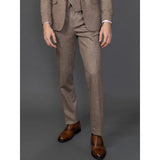 Nathan Herr Brun 3-Delad Slim Fit Kostym