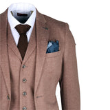 Nathan Herr Brun 3-Delad Slim Fit Kostym