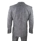 Herrkostym 3-delad gråsvart strukturerad skräddarsydd passform bröllop bal fest elegant formell