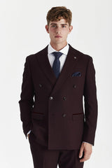 Regent - Herrkostym i vinröd, 2-delad dubbelknäppt