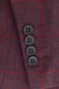 Herrkostym i ull, tweed, plommon, vinröd, 1920-tals Gatsby
