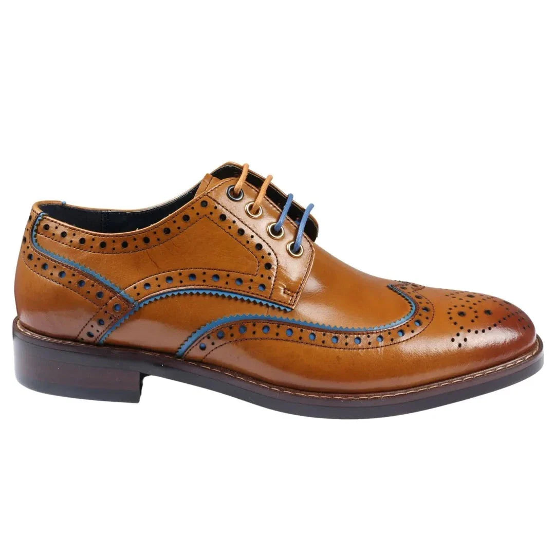 Simon - Herr Bruna Brogue Läderskor
