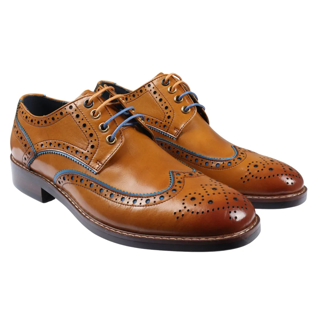 Simon - Herr Bruna Brogue Läderskor