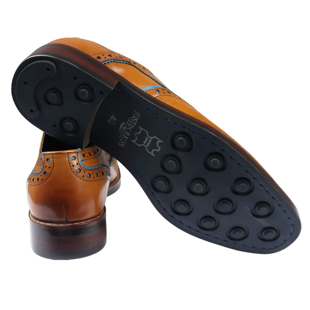 Simon - Herr Bruna Brogue Läderskor