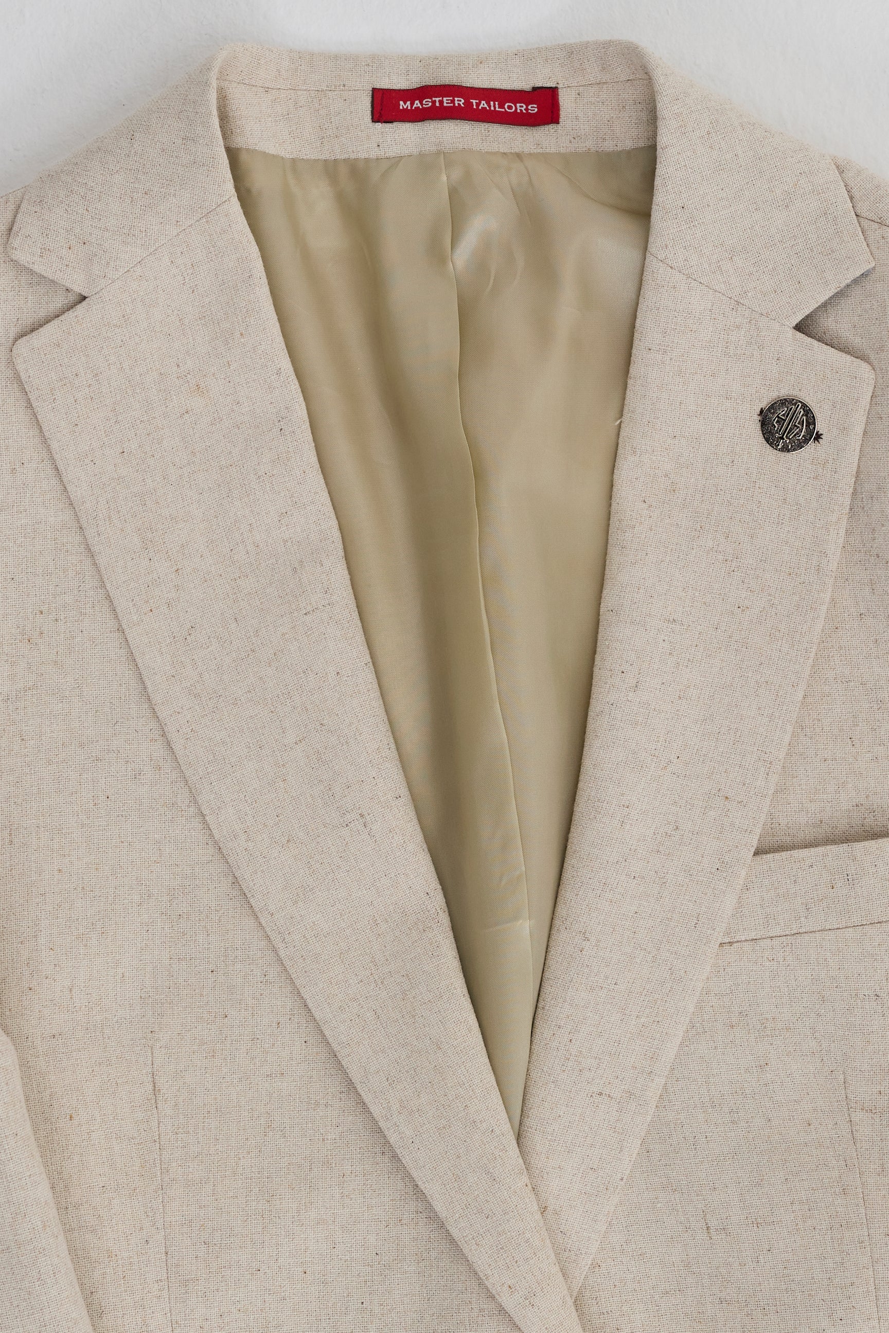 TP-21 Herr Beige 3-delad Sommarkostym i Linne
