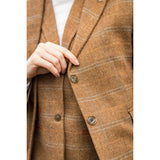 TPSTZ73 - Damkavaj i ekbrun tweed