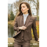 TPW50 - Brun 3-delad rutig kostym med Prince of Wales-mönster för damer