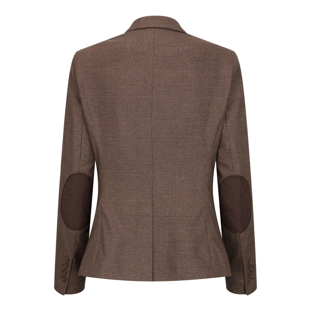 TPW50 - Brun 3-delad rutig kostym med Prince of Wales-mönster för damer