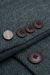 Thomas - Olivgrön 3-delad kostym i tweed i ullblandning