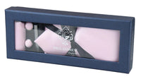 Rosa slips i satinsiden Presentset Näsduk Manschettknappar Slips i glansig satin