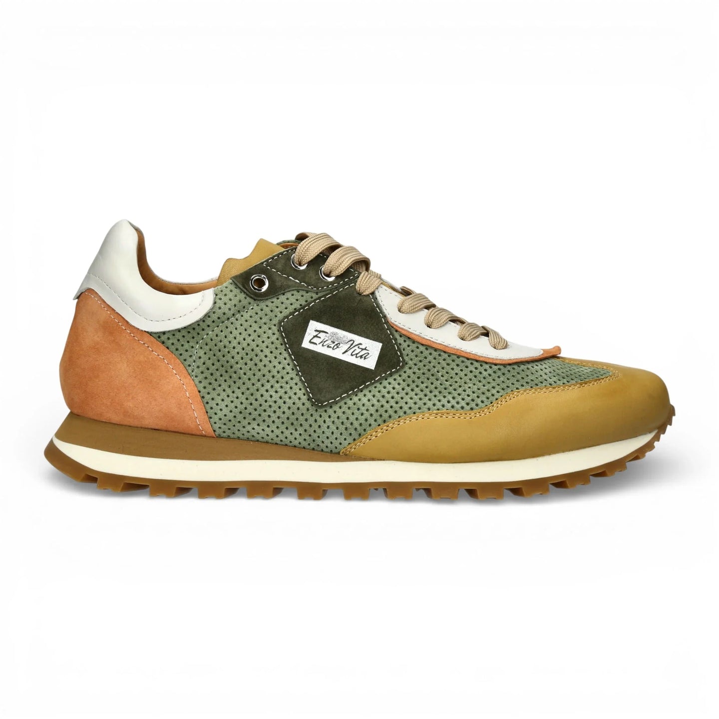 Aglae 02 - Herr Grönbeige Lädersneakers