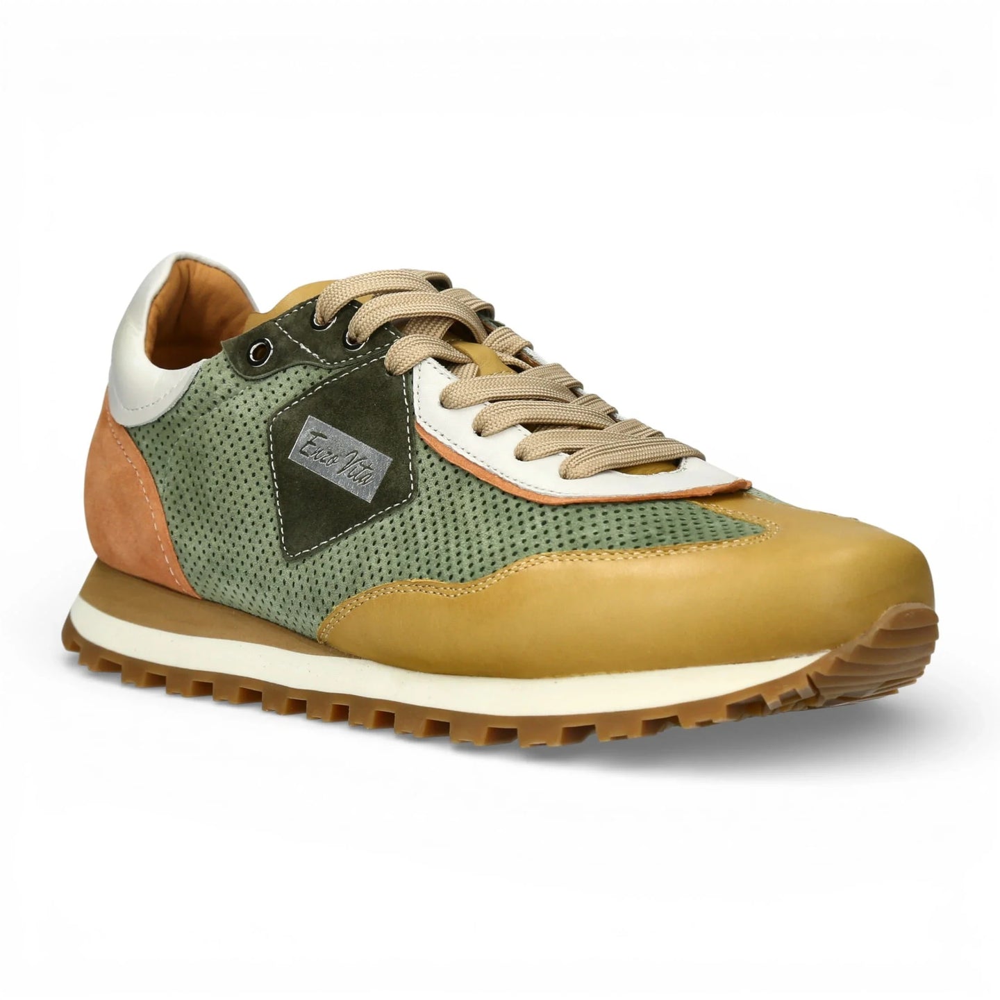 Aglae 02 - Herr Grönbeige Lädersneakers