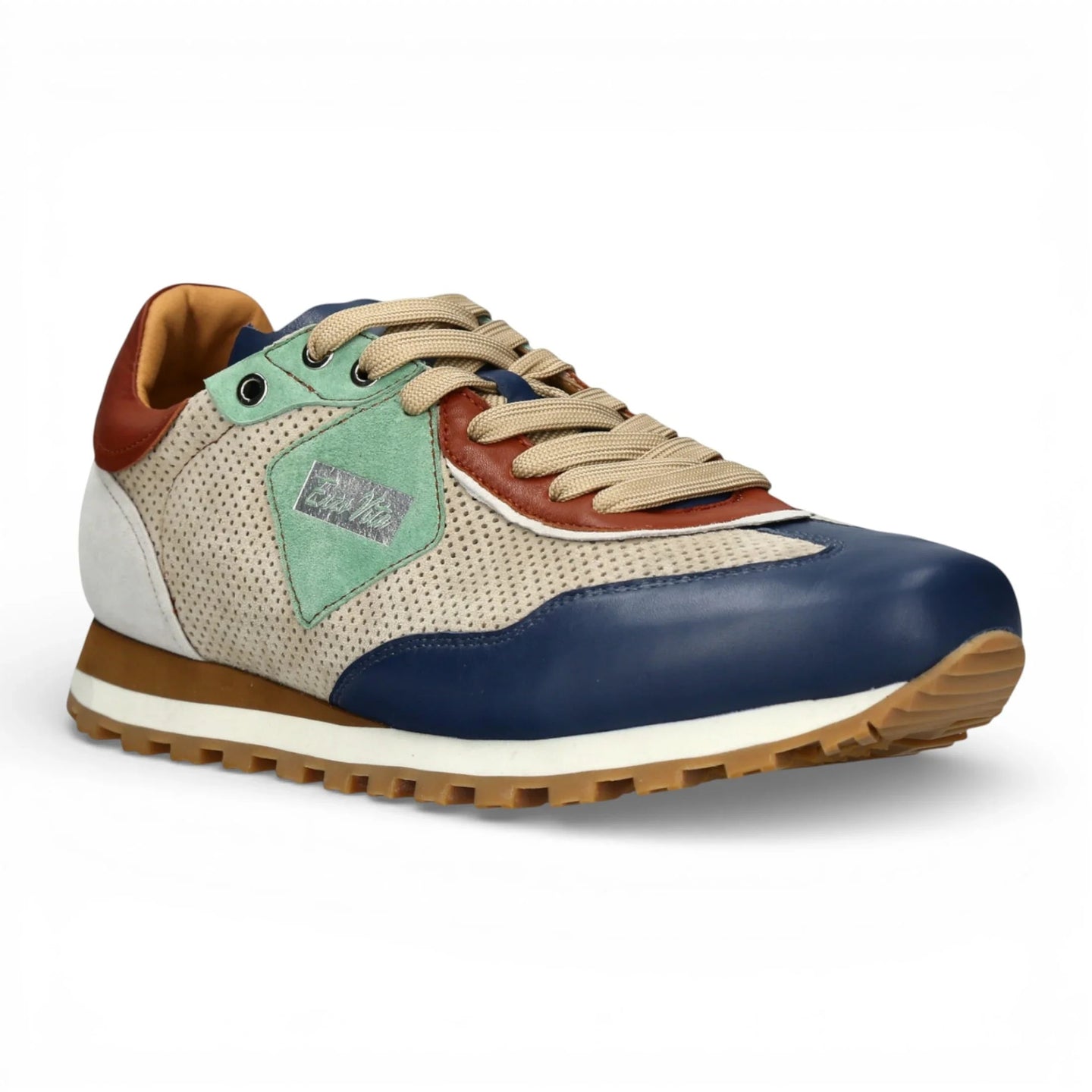 Aglae 02 - Gråblå lädersneakers för män
