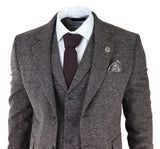 Herrkostym i brun tweed, tredelad