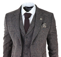 Herrkostym i brun tweed, tredelad