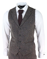 Herrkostym i brun tweed, tredelad