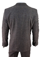 Herrkostym i brun tweed, tredelad