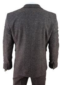 Herrkostym i brun tweed, tredelad