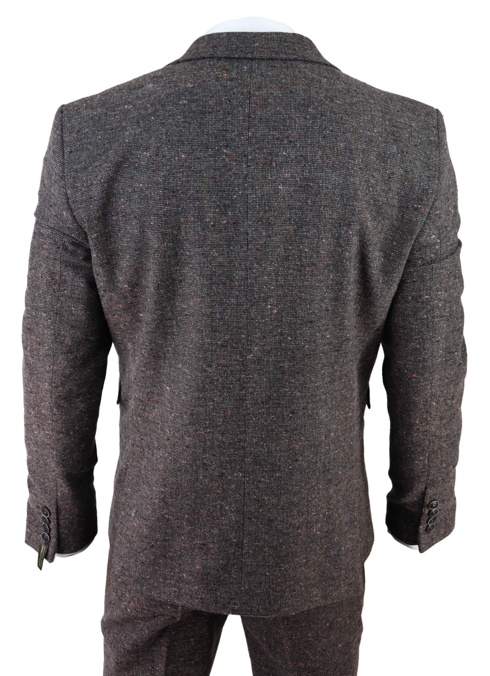 Herrkostym i brun tweed, tredelad