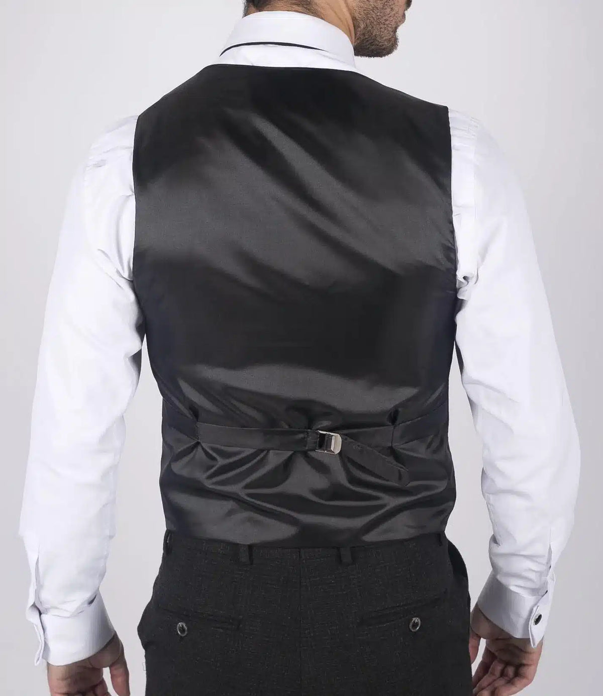 Herr Klassisk Svart Väst Begravning Bröllop Kontorsarbete Smart Casual Slim Fit