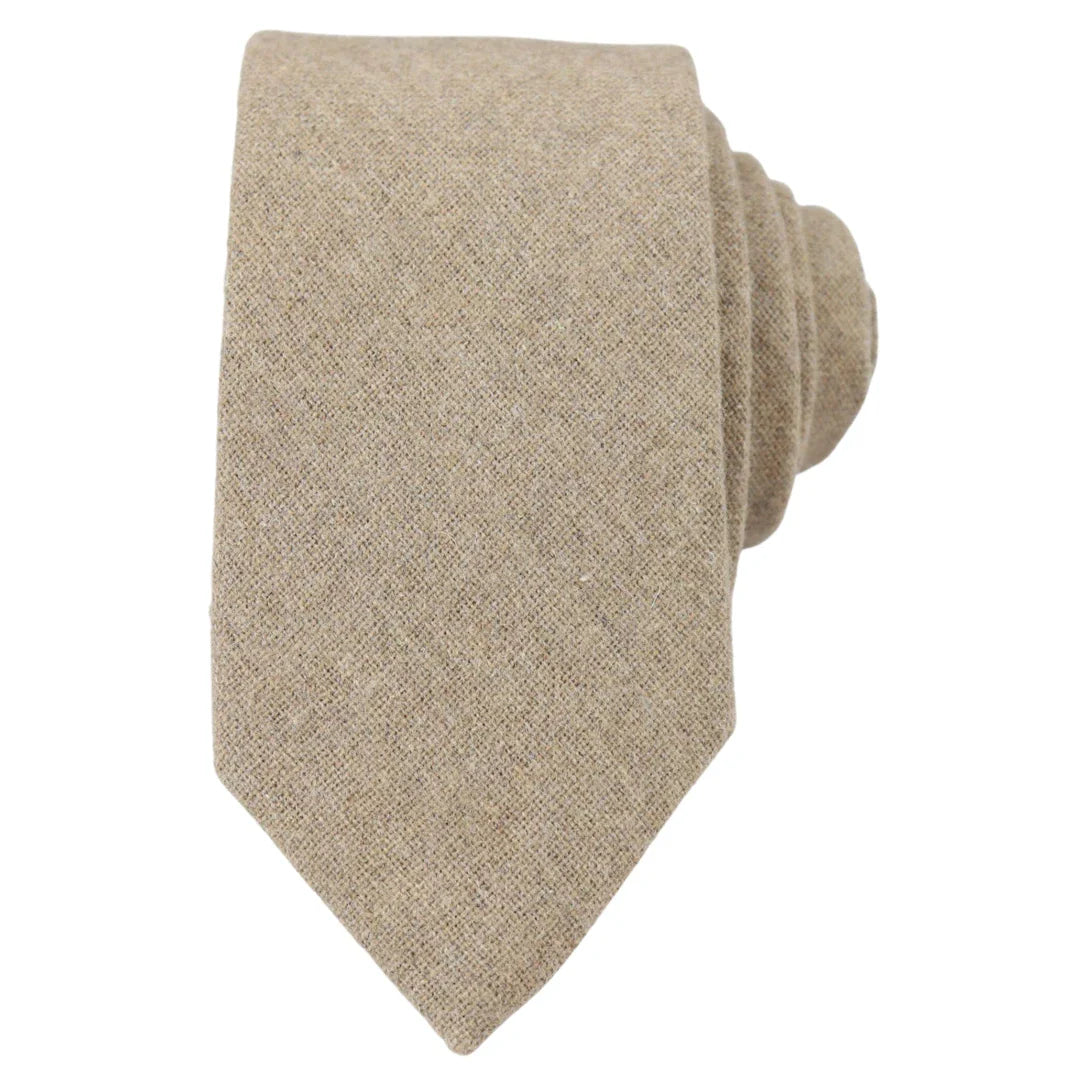 Kamelbeige ek tweed slips näsduk 5 cm