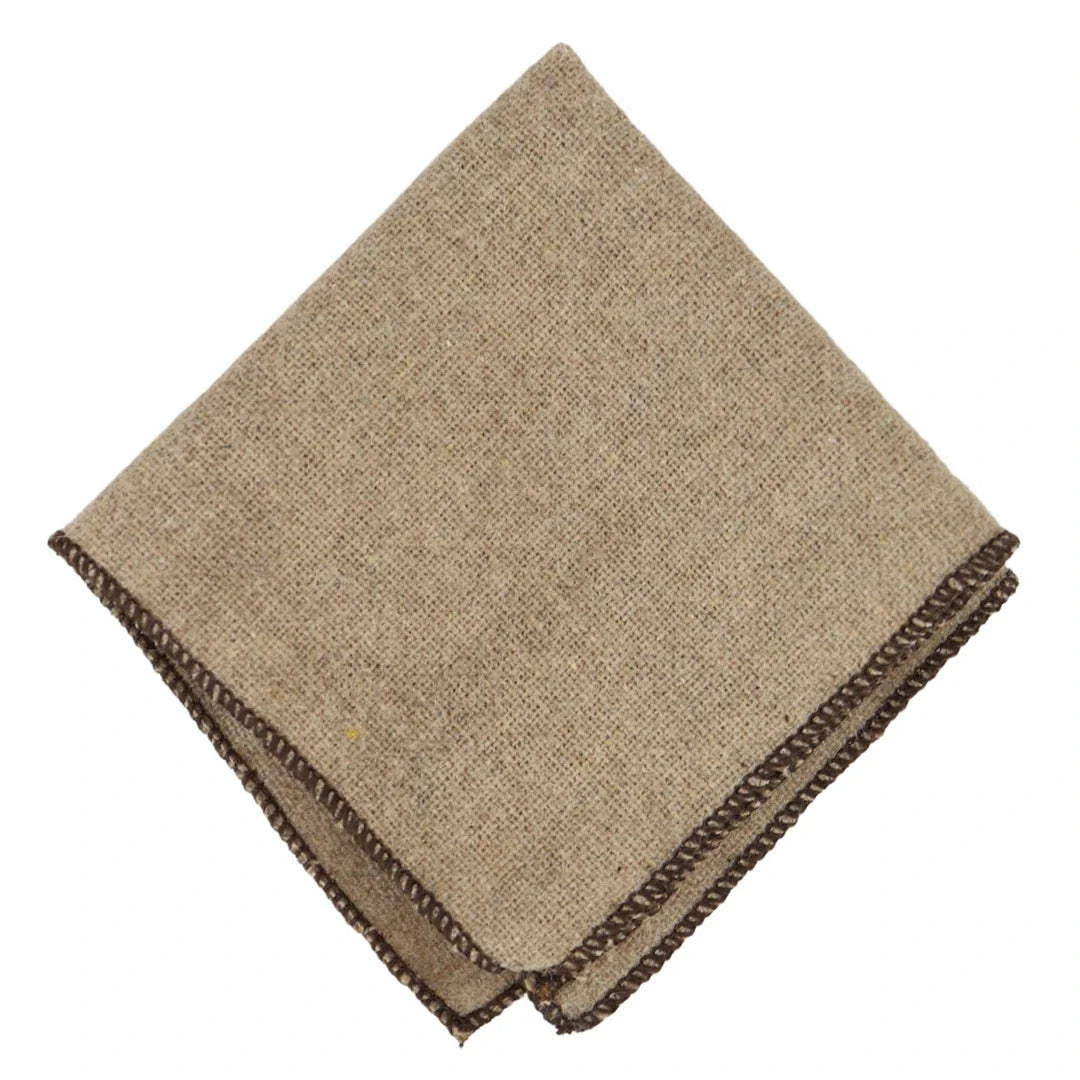 Kamelbeige ek tweed slips näsduk 5 cm