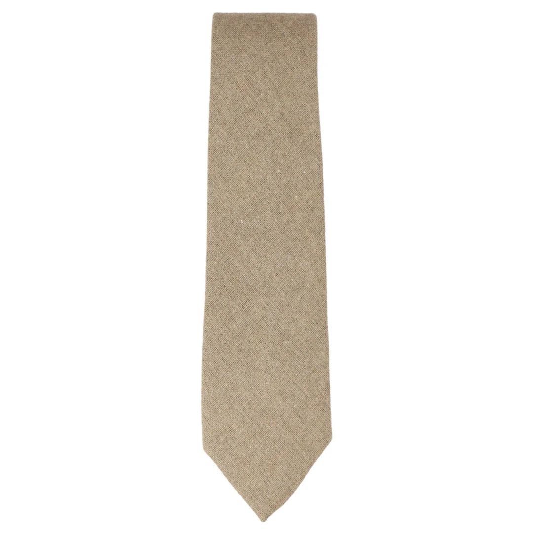 Kamelbeige ek tweed slips näsduk 5 cm