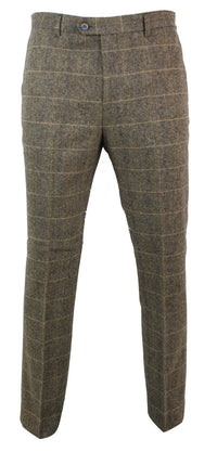 Albert - Herrbyxor i tweed med bruna detaljer