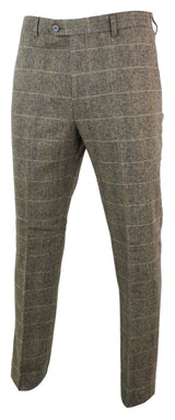 Albert - Herrbyxor i tweed med bruna detaljer
