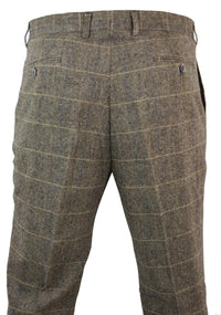 Albert - Herrbyxor i tweed med bruna detaljer