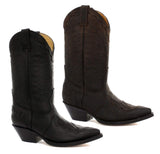 Herr Cowboystövlar Spetsiga Svarta Bruna Grinders Arizona Äkta Läder Western Kubanska