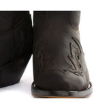 Herr Cowboystövlar Spetsiga Svarta Bruna Grinders Arizona Äkta Läder Western Kubanska