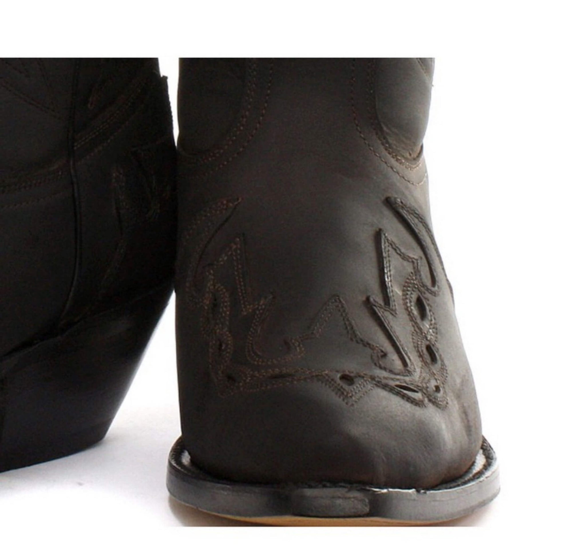 Herr Cowboystövlar Spetsiga Svarta Bruna Grinders Arizona Äkta Läder Western Kubanska